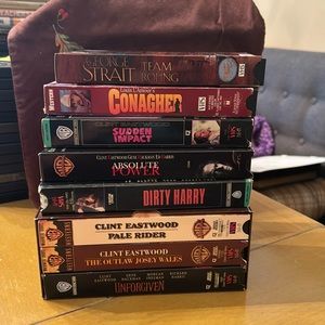* Collection of Clint Eastwood movies and two extras …VHS 8